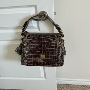 Dooney & Bourke Dark Brown Crocodile Shoulder Bag